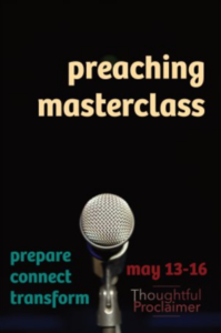 microphone on black background, preaching masterclass, prepare, connect, transform, May 13-16, Thoughtful Proclaimer